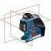 Лазерный уровень Bosch GLL 3-80 P Professional (+кейс, лазерный приемник LR2,универсальный держатель BM 1,лазерный отражатель)